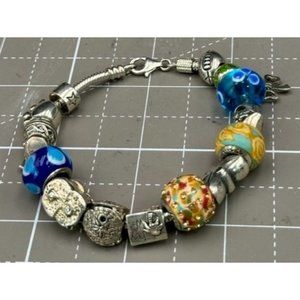 Chamilla Sterling Cham Charm Bracelet Football, Shamrock Castle + More